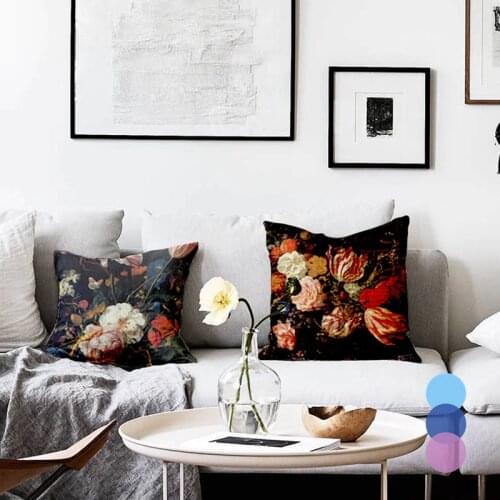 1/2/4pcs/set Cushion Cover Flower Pillow Cover Oil Painting Throw Pillows For Living Room Funda Cojin 45*45 Farmhouse Decor