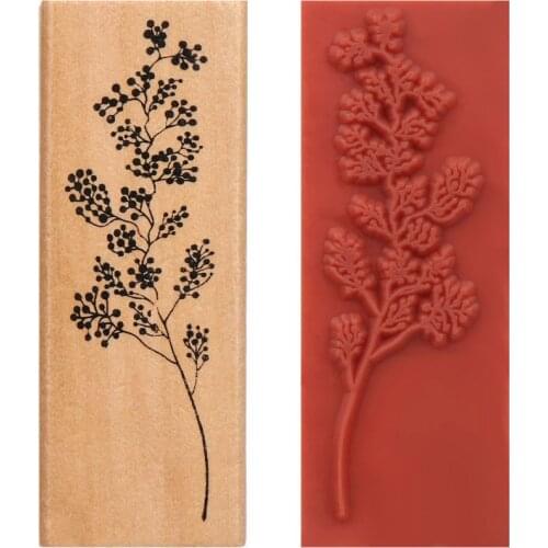 1PC 2021 New Vintage Grass Plants Stamps Wooden Rubber Standard Stamp DIY Sewing Stamping Scrapbooking Arts Crafts Home Decor