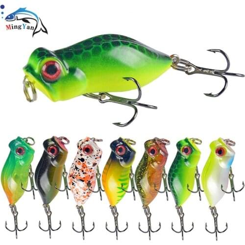 1pc Frog Popper Fishing Lure 40mm 3.2g Topwater Fishing Bait Hard Crankbait for Bass Plastic Wobblers Mini Pesca Artificial Bait
