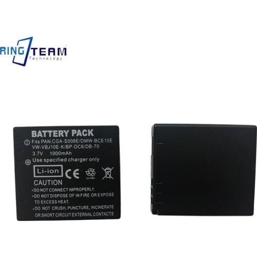 2x Digital Camera Battery CGA-S008E, DMW-BCE10, BP-DC6-U, BP-DC6-J Fit LEICA C-LUX 3, C-LUX 2, PANASONIC SDR-SW28