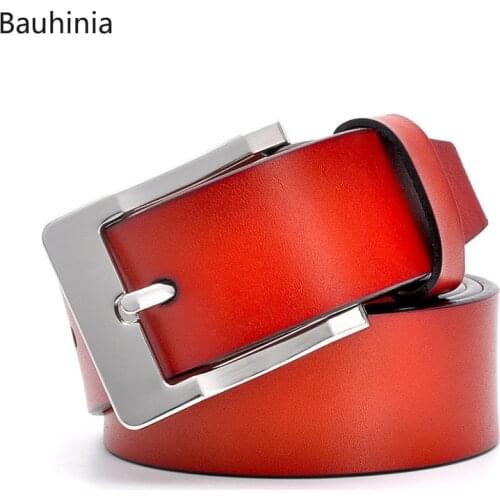 3.8cm New Style Black/Dark Brown/Red Brown Simple Luxury Cowhide Material Pin Buckle Belt Casual Retro Designer Jeans Belt