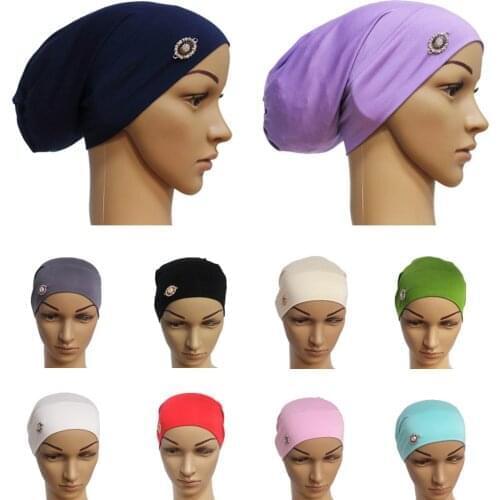 Arab Women Muslim Inner Cap Under Scarf Islamic Turban Hat Hijab Headwear Wrap Hijabs Cancer Chemo Cover Hair Loss Baggy Fashion