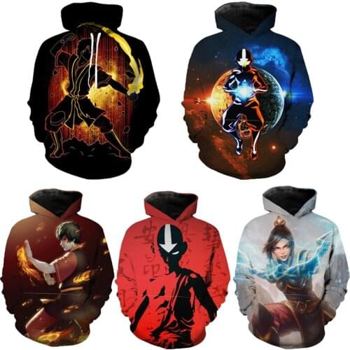 Avatar The Last Airbender Cosplay Hoodie Zipper Up Hooded Casual Hoodie Anime Costume Thin Jacket