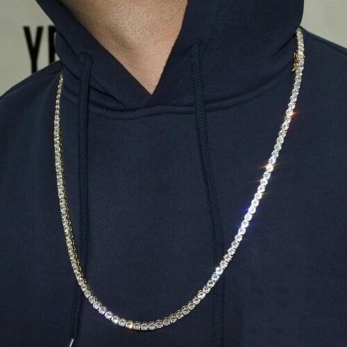 5mm big size AAA cubic zircon zirconia brass mens women hip hop 1 row cz tennis chain gold silver color rap rock jewelry