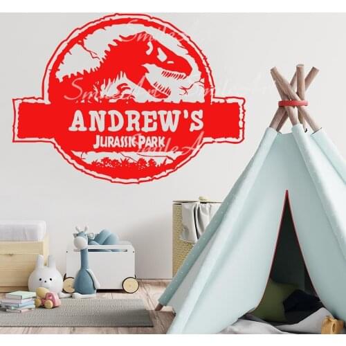 Diy Personalized Jurassic Park Wall Decal Art Vinyl Stickers For Kids Rooms Decoration Diy Pvc Home Decoration Accessories