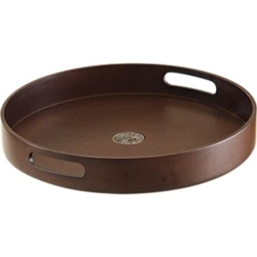 Double layer snack drink dry fruit storage box rotary wooden storage rack fruit tray living room tea table fruit tray candy box