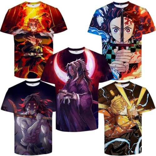 Demon Slayer Kimetsu no Yaiba Kamado Tanjirou Nezuko Agatsuma Zenitsu Cosplay 3D T-shirt Aldult Unisex Tops Kids Short Sleeve