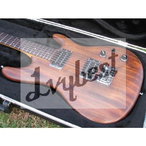 Customized body shape and headstock shape,mahogany body and maple neck.satin wood grain touch out finished way,gold parts