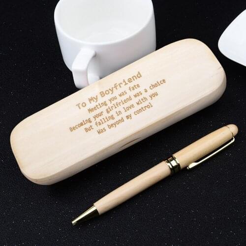 Maple Wood Pen Set Customized Natural Holiday Gift Pen Writing Office Pen Stationery Good Quality