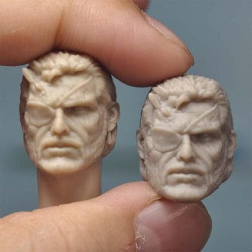 Blank Hot 1/6 Scale Metal Gear Naked Snake White Model Head Sculpt Unpainted Fit 12" Male Action Figure Body Model