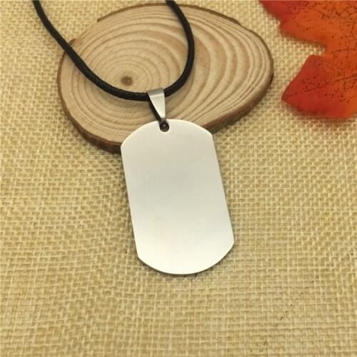 Trendy Dog Tag Stainless Steel Pendant Necklace Men Necklace Jewelery Rope Chain Necklace Fashion Accessories