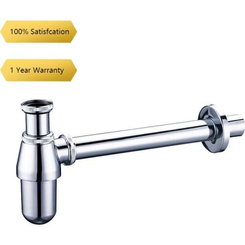Bathroom Basin Sink Tap Bottle Trap Drain Kit Waste TRAP Pop Drain Chrome Brass Wall Siphon Chrome Basin Trap
