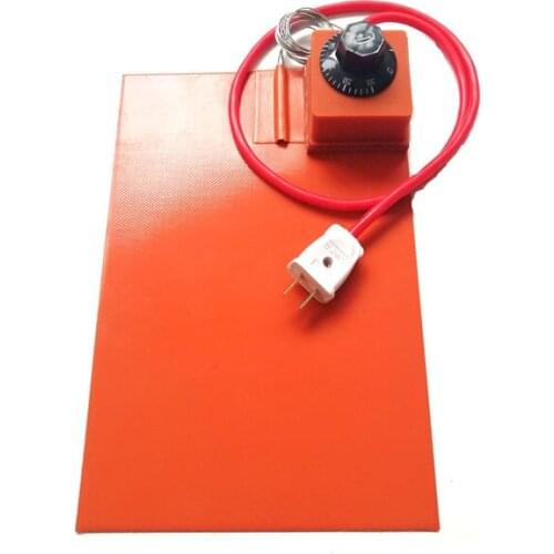 220v 120w 200*300*1.5mm silicone heater for mobile phone dial thermostat on pad 1000mm lead wire out from left corner of 200mm