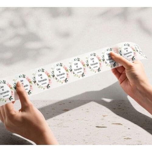 100pcs Personalized Stickers Aesthetic Business Logo Printing Custom Wedding Birthday Party Decor Baptism Thank You Labels