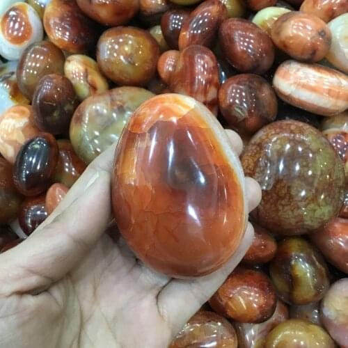 Natural Carnelian Red Agate crystal palm stone for healing