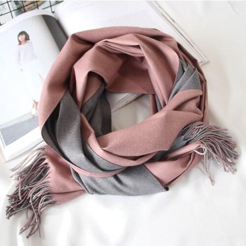 New Fashion Women Winter Warm Solid Double-side Soft Cashmere Scarves Shawls and Wraps Bandana Female Foulard Tassel Hijab Mujer