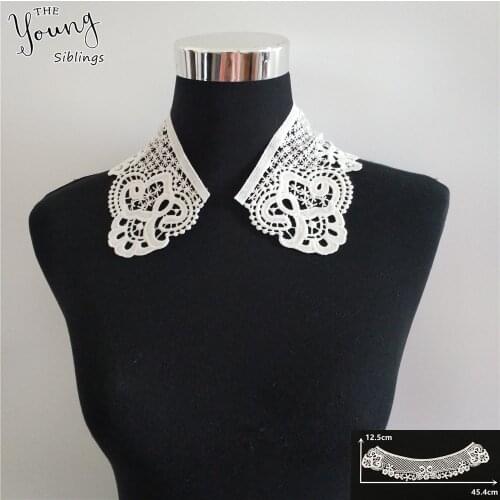 New arrive Fine Hollow out Lace Collar Fabric Trim Applique Embroidery DIY Neckline Clothing Decorate Accessories Scrapbooking
