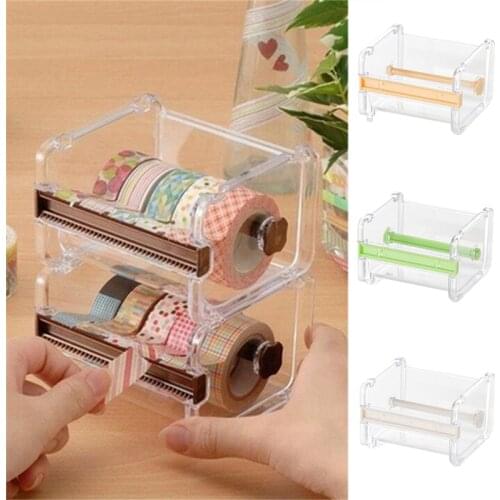 1 PC Japanese Stationery Masking Tape Cutter Washi Tape Storage Organizer Cutter Holder Office Tape Dispenser Office Supplies