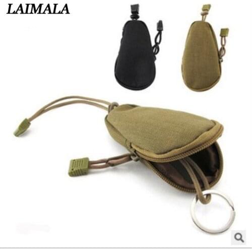 Hiking Camping Organizer EDC Mini Tactical Small Wallet Coin Purse Outdoor Men Key Pouch Money Bag Tritium Keychain Pocket Tool