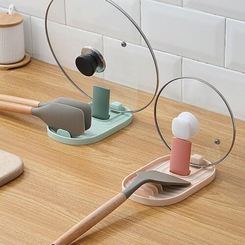 Kitchen Pot Lid Rack Multifunctional Home Kitchen Spatula Shelves Mat Gadgets Tableware Storage Holder Mat Tool
