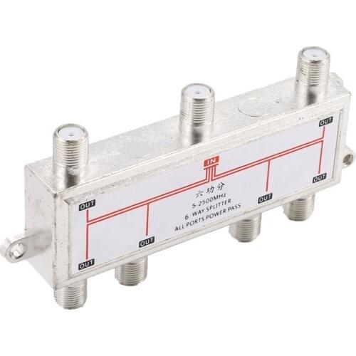 6 Way Satellite Antenna Cable TV Signal Splitter Distributor For SATV/CATV 5-2400MHz Satellite Receiver For SATV/CATV
