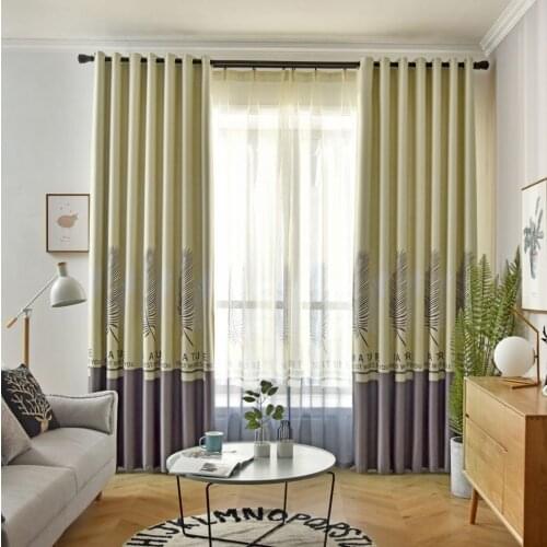 Modern Leaves Printed Blackout Curtains For Living Room Tulle Sheer Curtains for Bedroom Window Curtains Fabric Home Decor