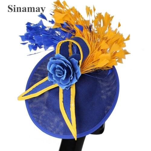 Derby Kenducky Chic Fascinator Hats Headbands Women Wedding Headwear Ladies Fancy Flower Headpiece Feathers Hair Accessories