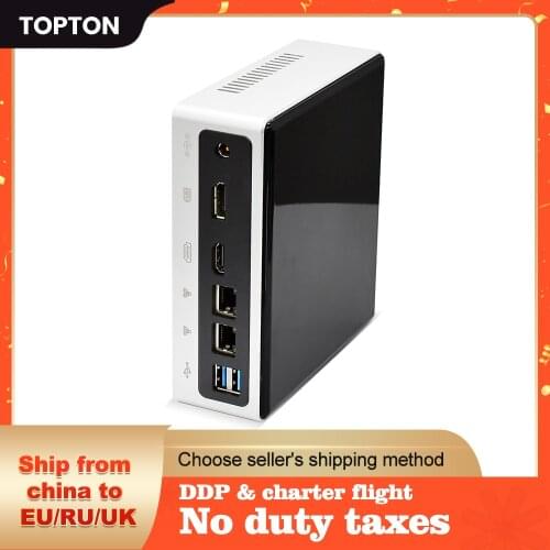 TOPTON 10th Gen 2 Lan Mini PC Intel i7-10510U i5-10310U 2*DDR4 M.2 NVMe NUC Computer Win10 Pro Linux WiFi Type-C DP 4K HTPC