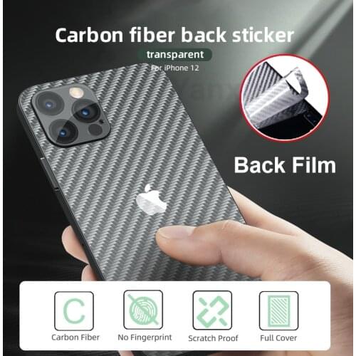 10pcs Carbon Fiber Back Film For iPhone 12 Pro Max Mini Protective Film For X XR 11 Pro Max 7 8 6S Plus SE 2020 Screen Protector