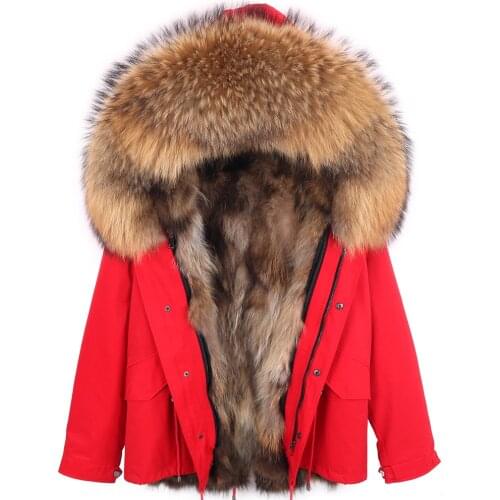 LaVelache 2021 Short Winter Coat Women Real Fur Coat Waterproof Parka 7XL Natural Fox Fur Liner and Collar Hooded Casual Jacket