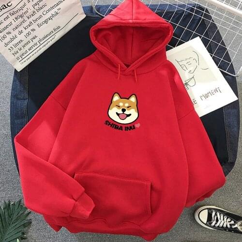 Shiba Inu Graphics Print Kawaii Hoodies Harajuku Womens Sweatshirt Korean Style Streetwear Warm Hoody Girl Feminine Itself
