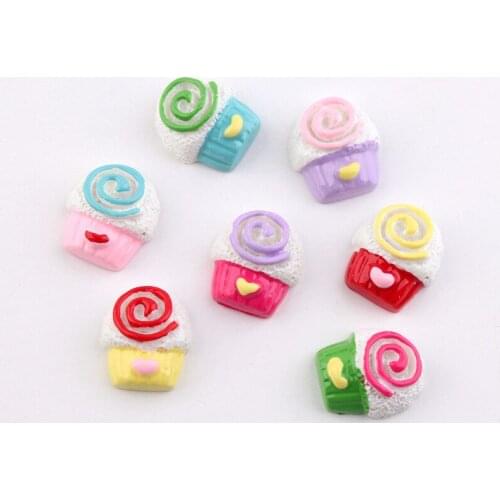 10pcs Mix 14*17mm Resin kawaii flatback cabochon ice cream cone charms pendant diy jewelry making for bracelet earrings necklace