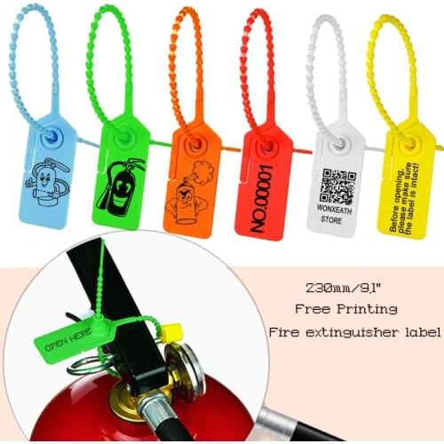 100Pcs Fire Extinguisher Seals Plastic Disposable Security Beaded Personalized Cable Tie Logistics Garment Labels Tag 230mm/9.1"