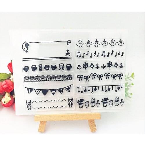 11*16cm Happy flags Transparent Clear Stamps / Silicone Seals Roller Stamp for DIY scrapbooking photo album/Card Making