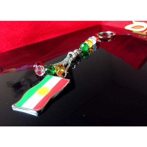 2pc/lot Kurdistan Flag Necklace Keychain Alloy Key Ring Kurdish Color Kurdistane Flag Phone Case Patches Pin Nowruz Gift