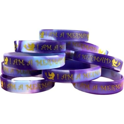 300pcs I Am A Mermaid sport silicone wristband bracelet shipping by DHL