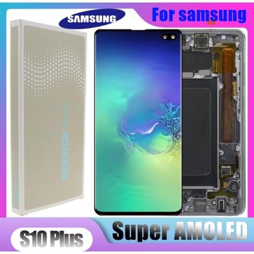 3040x1440 Original AMOLED 6.4'' S10 PLUS LCD For SAMSUNG Galaxy S10+ SM-G9750 G975F Display Touch Screen Digitizer Replacement