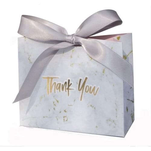 50PCS Creative Mini Grey Marble Gift Bag Box for False Eyelash Packaging Lash Chocolate Box Package/Wedding Favours Candy Boxes