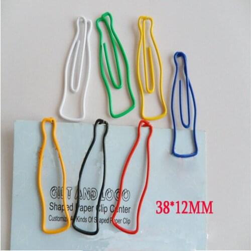 Free Shipping Color Metal Paper Clips Bookmarks Folder Bottle Clamp Stationery Office Accessories