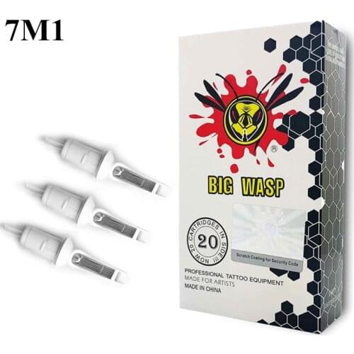 BIGWASP Professional Sterilized Disposable White 7M1 Evolved Tattoo Needle Cartridge (7 Magnums) Cartridges Wholesale Supply