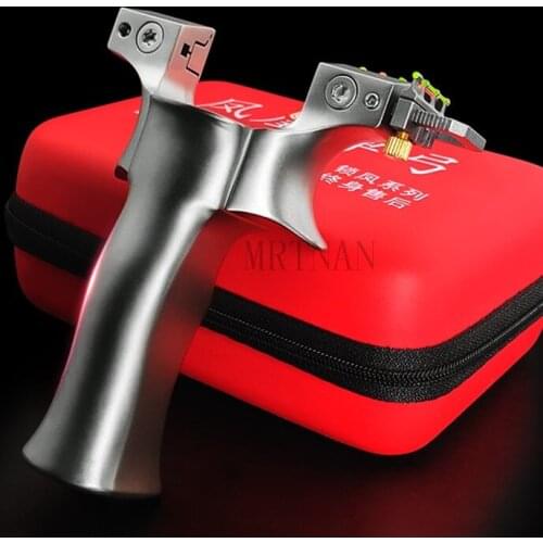 Titanium Alloy Fast Compression Free Binding Clip Adult Competitive Outdoor High-power Precision Flat Leather Slingshot