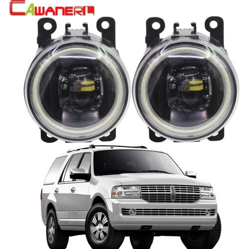 Cawanerl For Lincoln Navigator 5.4L V8 2007-2014 Car 4000LM LED Lamp H11 Fog Light Angel Eye DRL Daytime Running Light 12V