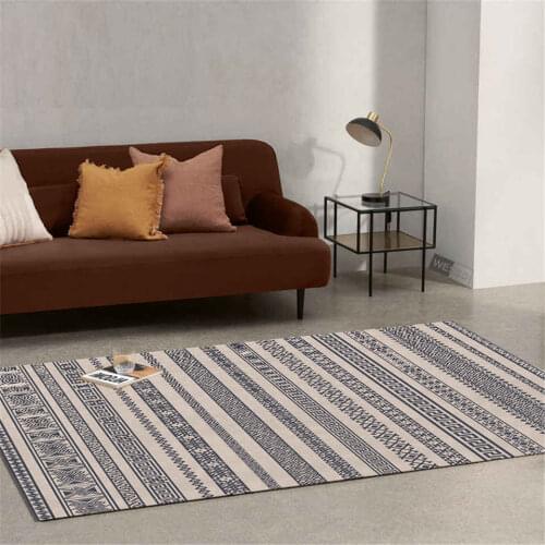 Ethnic Style Geometric Gray Rug Large Area Rug Living Room Simple Sofa Carpet Non-slip Lounge Table Carpet Printed Floor Rug