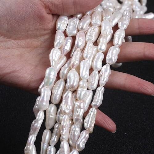 Hot Sell White Natural Freshwater Biwa Pearl Strand For Jewelry Making