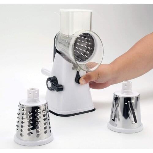 Round Drum Mandoline Slicer Rotary Cheese Grater, Nut Chopper, Multi-purpose Chopper