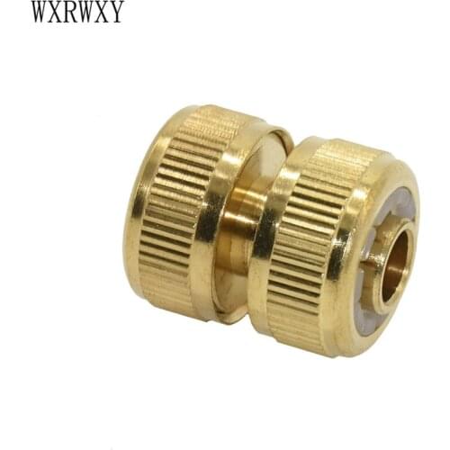 Wxrwxy Brass hose quick connector 1/2 hose repair 1/2 Repair joints copper connector garden 16mm irrigation fittings 1PCS