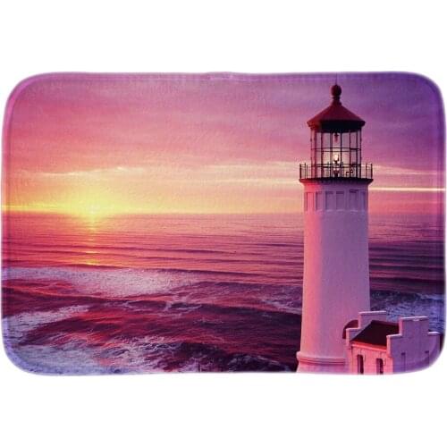 Light House Decorative Doormats Soft Lightness Indoor Outdoor Living Room Bathroom Door Mats Short Plush Fabric Floor Mats