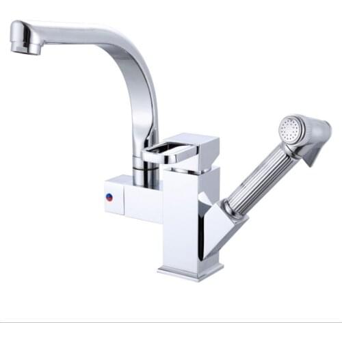 Robot Full Copper Pull Kitchen Faucet Hot and Cold Sink Sink Sink Stretch Universal Multi-Motion