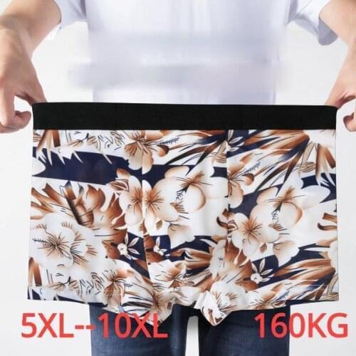 4pcs Summer Mens Big yards Underwear Ice Mesh Breathable Sexy Youth Boxer Bamboo Ventilate Shorts plus size 7XL 8XL 9XL 10XL