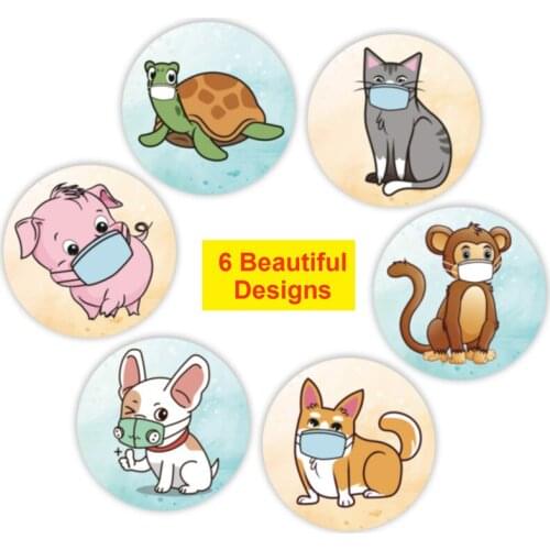 Cute Animal Quarantine Stickers For Kids Classic Toys Stationery Sticker Cartoon Animals School Teacher Reward Labels Sticker